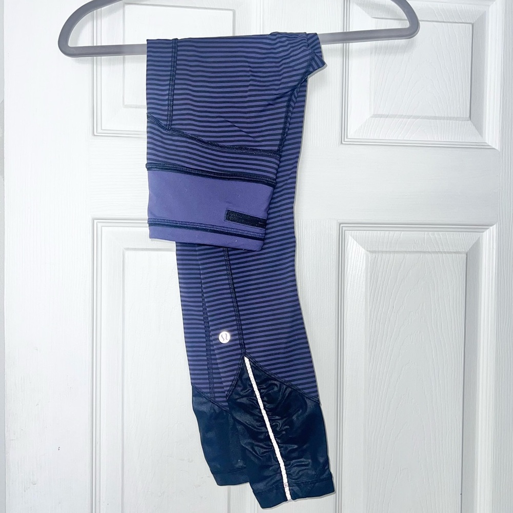 Lululemon  Purple/Black Striped & Navy Kids or Petite Adult Leggings